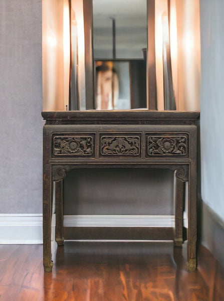 Hand Carved Drawers Entryway Console Table - Dyag East