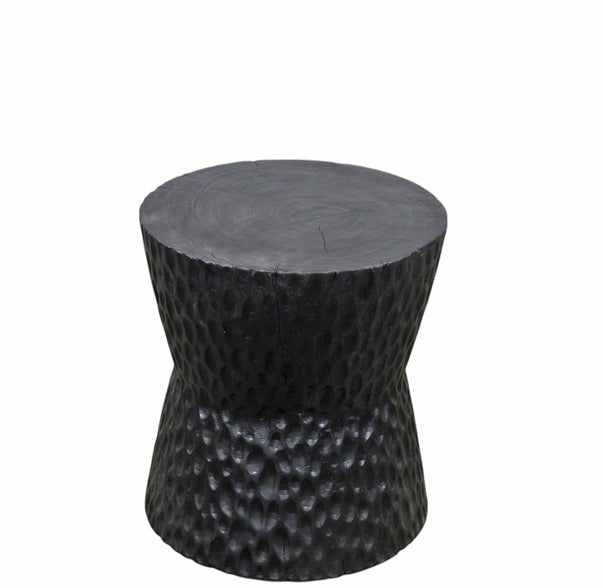 Hand Chiseled Black Accent or Side Table - Dyag East
