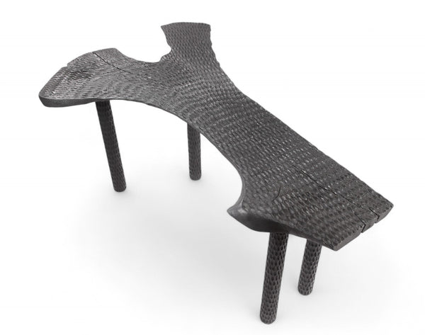 Hand Chiseled Black One Slab Bar or Console Table - Dyag East