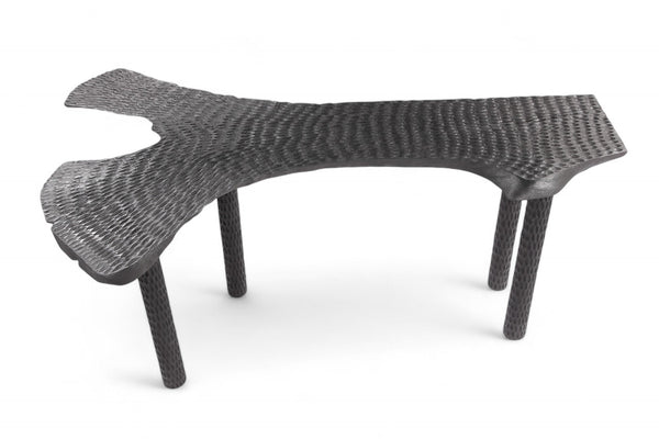 Hand Chiseled Black One Slab Bar or Console Table - Dyag East
