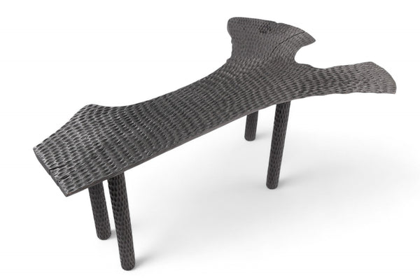 Hand Chiseled Black One Slab Bar or Console Table - Dyag East