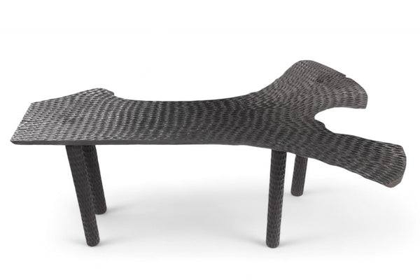 Hand Chiseled Black One Slab Bar or Console Table - Dyag East