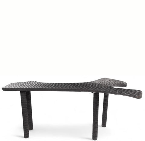 Hand Chiseled Black One Slab Bar or Console Table - Dyag East