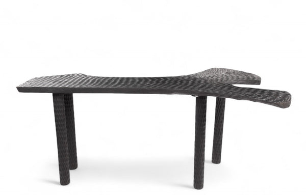 Hand Chiseled Black One Slab Bar or Console Table - Dyag East