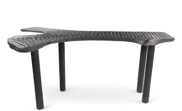 Hand Chiseled Black One Slab Bar or Console Table - Dyag East