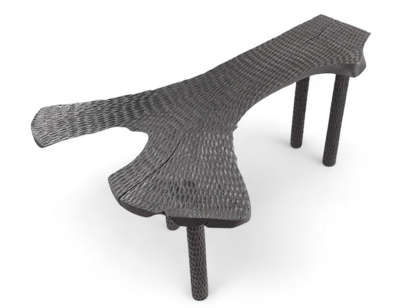 Hand Chiseled Black One Slab Bar or Console Table - Dyag East