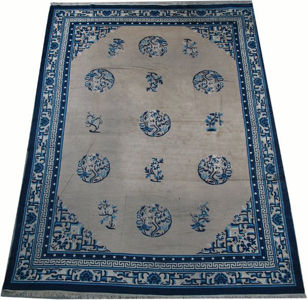Hand Knotted Antique Chinese Peking Rug, 12 ft 3 in x 9 ft 3 in - Dyag East
