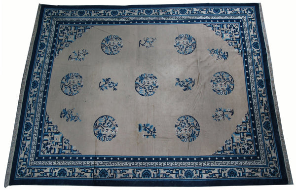 Hand Knotted Antique Chinese Peking Rug, 12 ft 3 in x 9 ft 3 in - Dyag East
