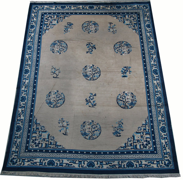 Hand Knotted Antique Chinese Peking Rug, 12 ft 3 in x 9 ft 3 in - Dyag East