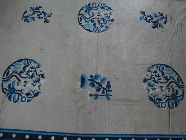 Hand Knotted Antique Chinese Peking Rug, 12 ft 3 in x 9 ft 3 in - Dyag East