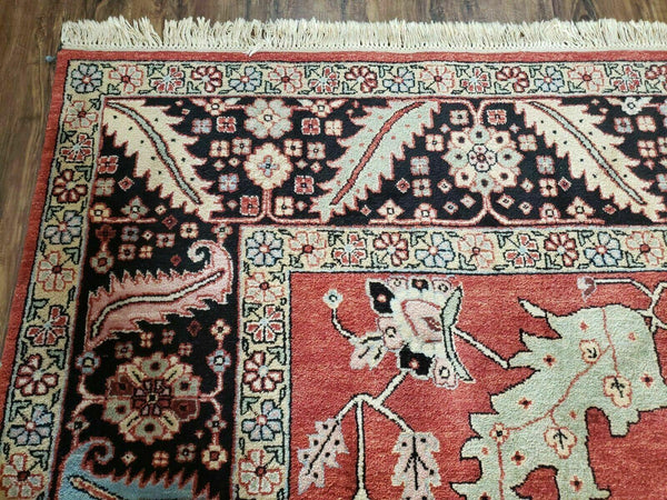Hand Made 10' X 14' Vintage Hand Made Turkish Wool Rug Carpet Red Black Hand Knotted Nice - Dyag East