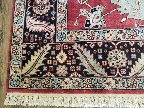 Hand Made 10' X 14' Vintage Hand Made Turkish Wool Rug Carpet Red Black Hand Knotted Nice - Dyag East