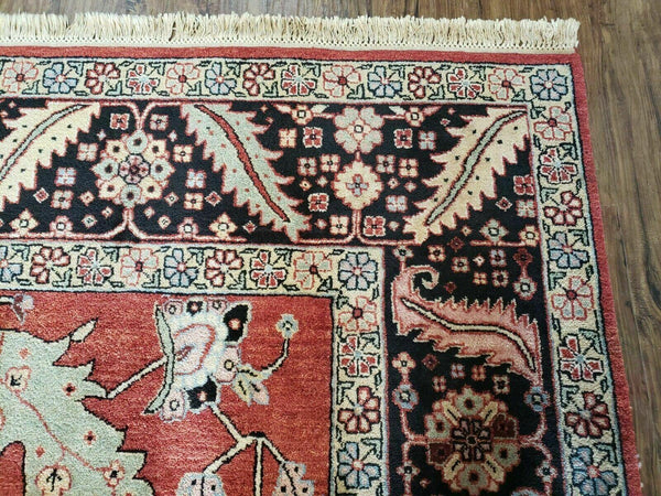Hand Made 10' X 14' Vintage Hand Made Turkish Wool Rug Carpet Red Black Hand Knotted Nice - Dyag East