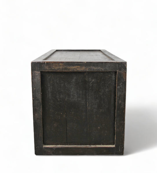 Hand Painted Black Vintage Chinese Chinoiserie - Style Cabinet 2 - Dyag East