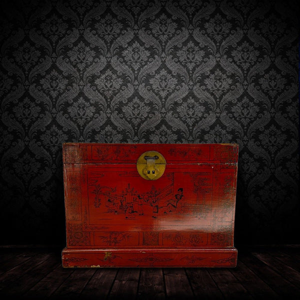 Hand Painted Red Trunk - Dyag East