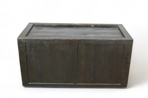 Hand Painted Red Vintage Chinese Chinoiserie - Style Cabinet - Dyag East