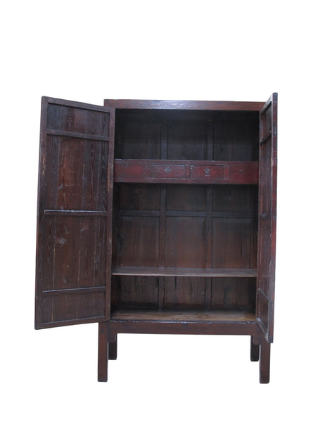 Large 87" Tall Antique Chinese Cabinet w 2 Shelves - Dyag East