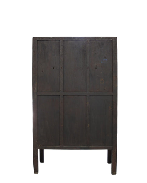 Large 87" Tall Antique Chinese Cabinet w 2 Shelves - Dyag East