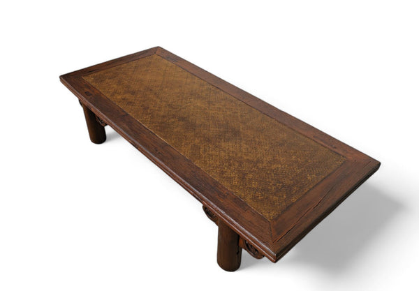 Late 18th Century 81" Inch Long Antique Chinese Brown Coffee Table - Dyag East