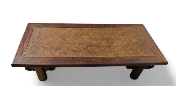 Late 18th Century 81" Inch Long Antique Chinese Brown Coffee Table - Dyag East