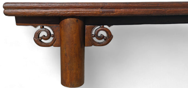 Late 18th Century 81" Inch Long Antique Chinese Brown Coffee Table - Dyag East