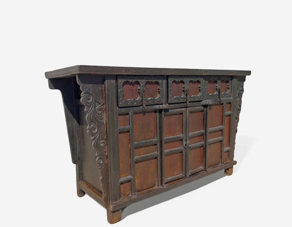 Late 18th Century Antique Red Asian Sideboard - Dyag East