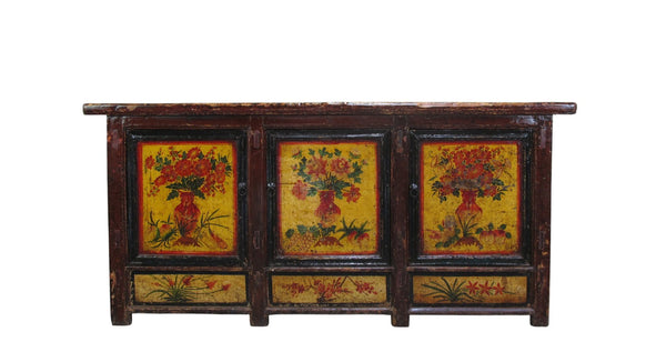 Late 19th Century Hand-Painted Botanical Mural Buffet - Dyag East