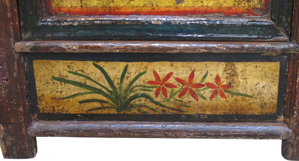 Late 19th Century Hand-Painted Botanical Mural Buffet - Dyag East