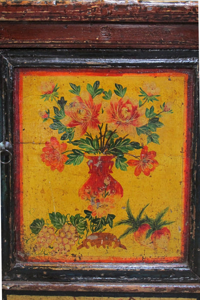 Late 19th Century Hand-Painted Botanical Mural Buffet - Dyag East