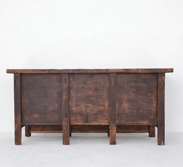 Late 19th Century Hand - Painted Botanical Mural Buffet - Dyag East
