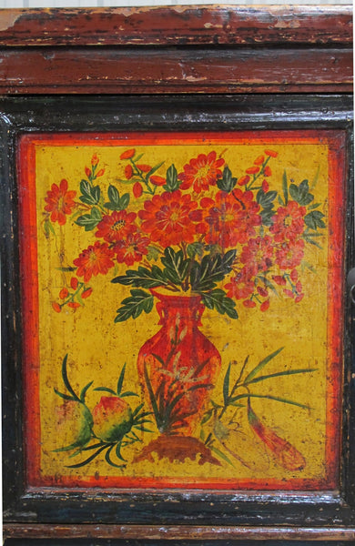 Late 19th Century Hand-Painted Botanical Mural Buffet - Dyag East