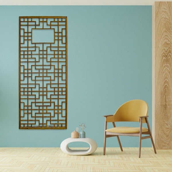 Lattice Antique Chinese Wood Screen Panel - Dyag East