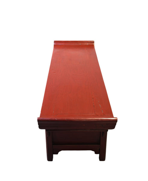 Low 17" Inch High Red Altar-Style Console or Sofa Back Table - Dyag East