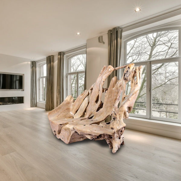 Modern Free Form Teak Root Chair/Bench 29 - Dyag East
