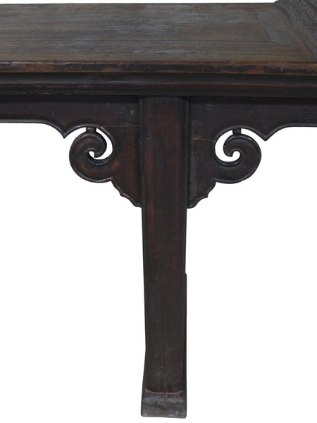 Monumental 18th-Century Chinese Elm Altar Table from Shanxi, Circa 1766 - Dyag East