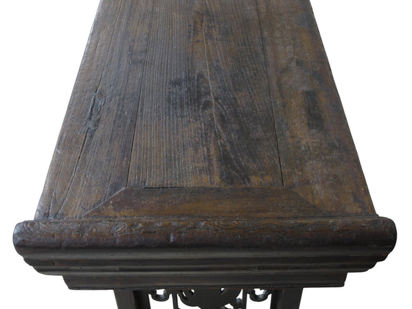 Monumental 18th-Century Chinese Elm Altar Table from Shanxi, Circa 1766 - Dyag East
