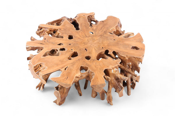 Natural Teak Root Color Round Coffee Table - Dyag East