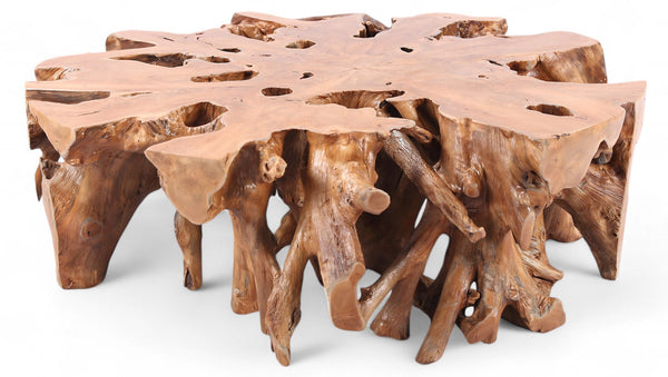 Natural Teak Root Color Round Coffee Table - Dyag East