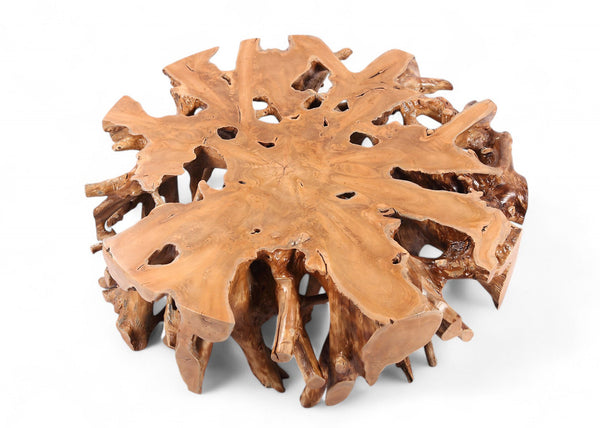 Natural Teak Root Color Round Coffee Table - Dyag East