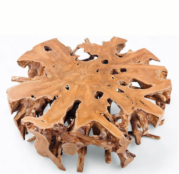Natural Teak Root Color Round Coffee Table - Dyag East