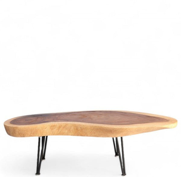 One Slab Living Edge Coffee Table With Black Iron Legs 51 - Dyag East