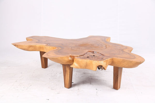 One Slab Natural Wood Free Form Coffee Table - Dyag East