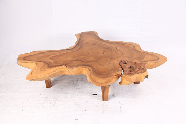 One Slab Natural Wood Free Form Coffee Table - Dyag East