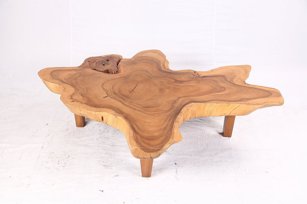 One Slab Natural Wood Free Form Coffee Table - Dyag East