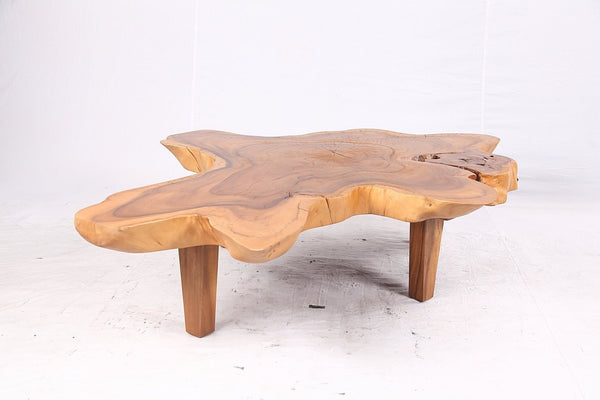 One Slab Natural Wood Free Form Coffee Table - Dyag East