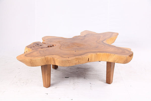 One Slab Natural Wood Free Form Coffee Table - Dyag East