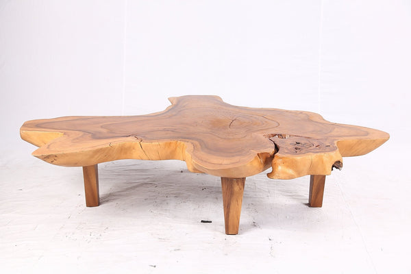 One Slab Natural Wood Free Form Coffee Table - Dyag East