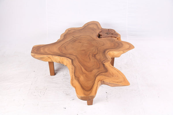 One Slab Natural Wood Free Form Coffee Table - Dyag East