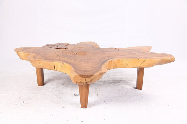 One Slab Natural Wood Free Form Coffee Table - Dyag East