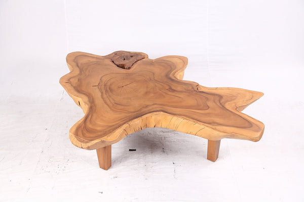 One Slab Natural Wood Free Form Coffee Table - Dyag East